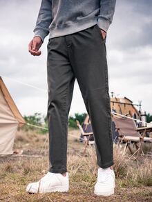 Quần Nam Túi màu trơn Giải trí - Màu xám đen - Xem 3