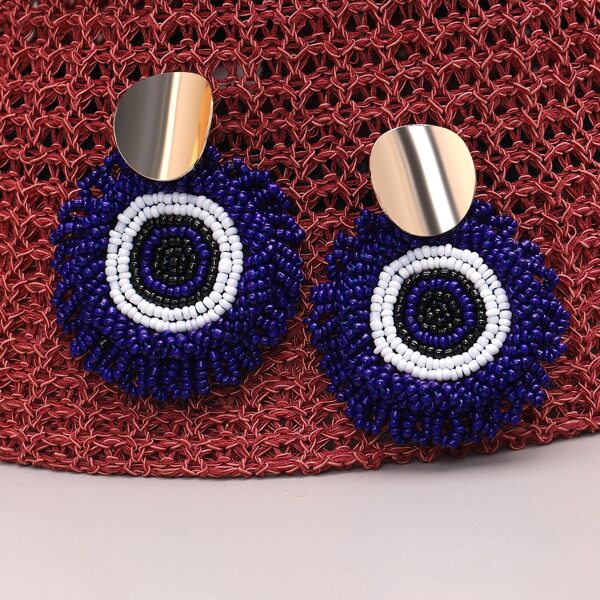 

Beaded Drop Earrings, Royal blue