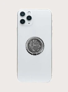 大理石圖案手機指環扣 - 黑色 - 查看 3