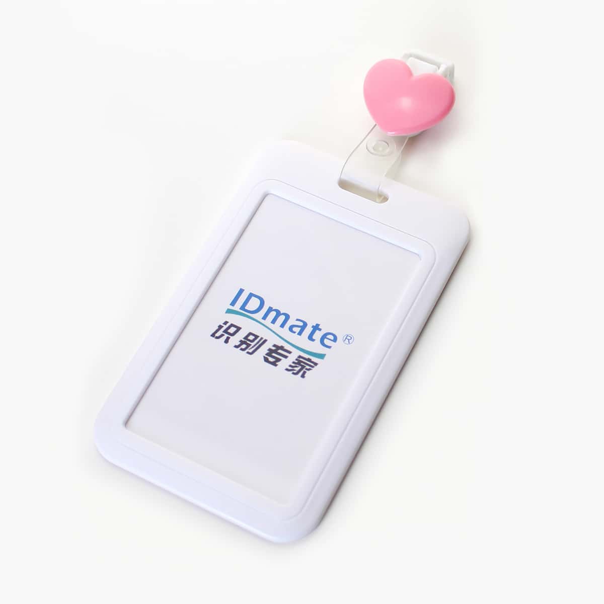 

1pc ID Card Cover With Heart Buckle, White