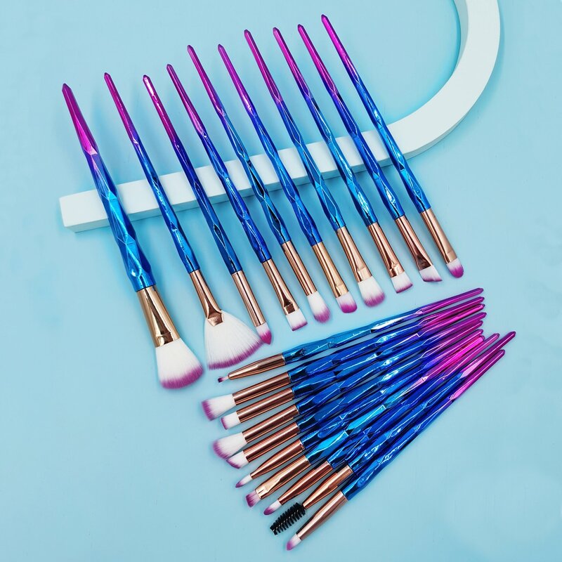 

7pcs Diamond Handle Makeup Brush Set, Multicolor