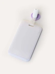 1pc ID Card Cover With Heart Buckle - White - View 2