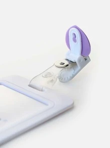 1pc ID Card Cover With Heart Buckle - White - View 3