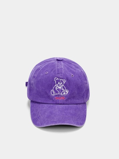 Street Life Bear Embroidery Baseball Cap