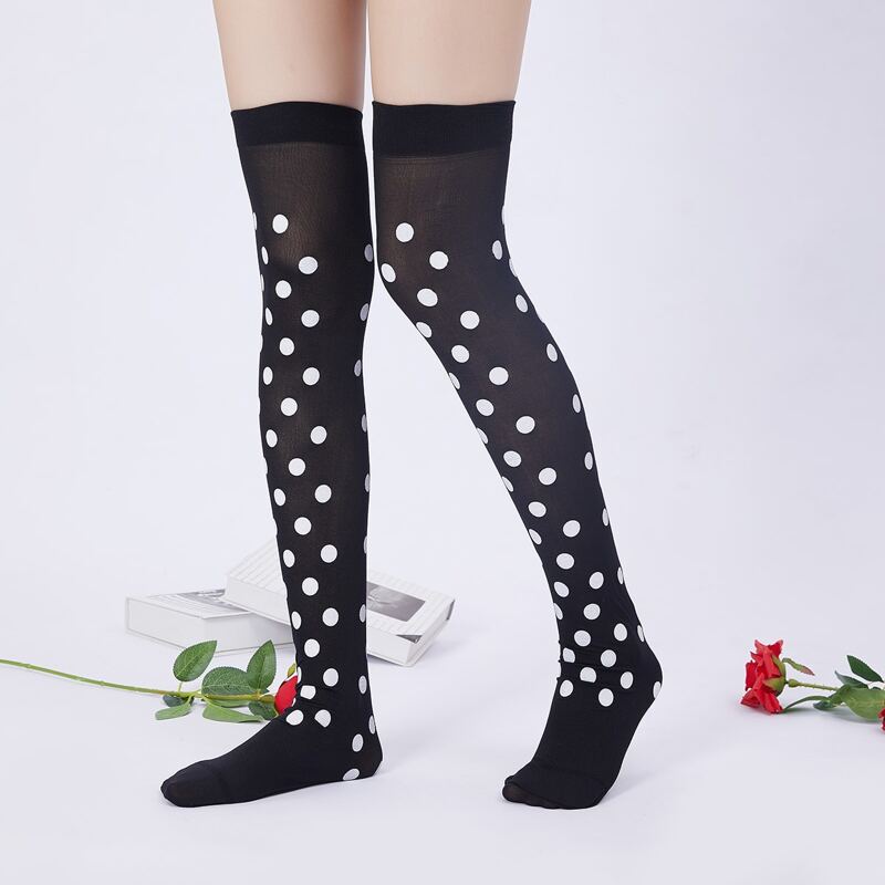 

Halloween Polka Dot Over The Knee Socks, Black