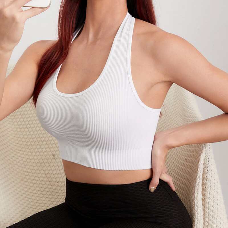 

Medium Support Seamless Sports Bra, White