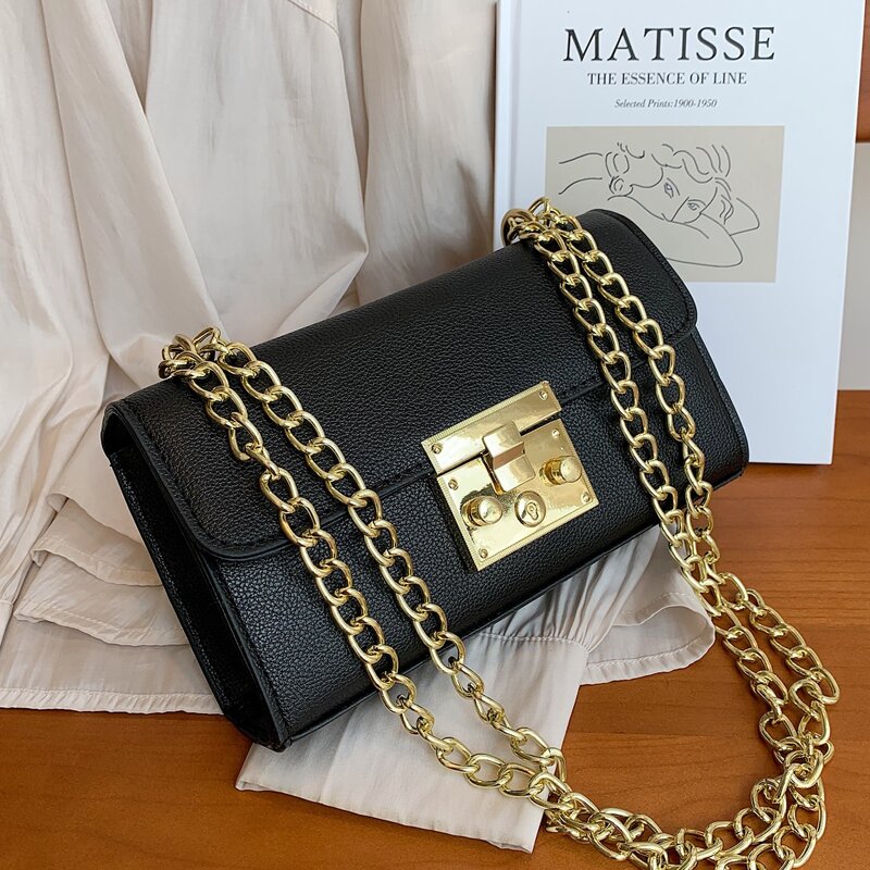 

Minimalist Flap Square Bag, Black