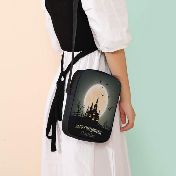 

Halloween Graphic Crossbody Bag, Multicolor