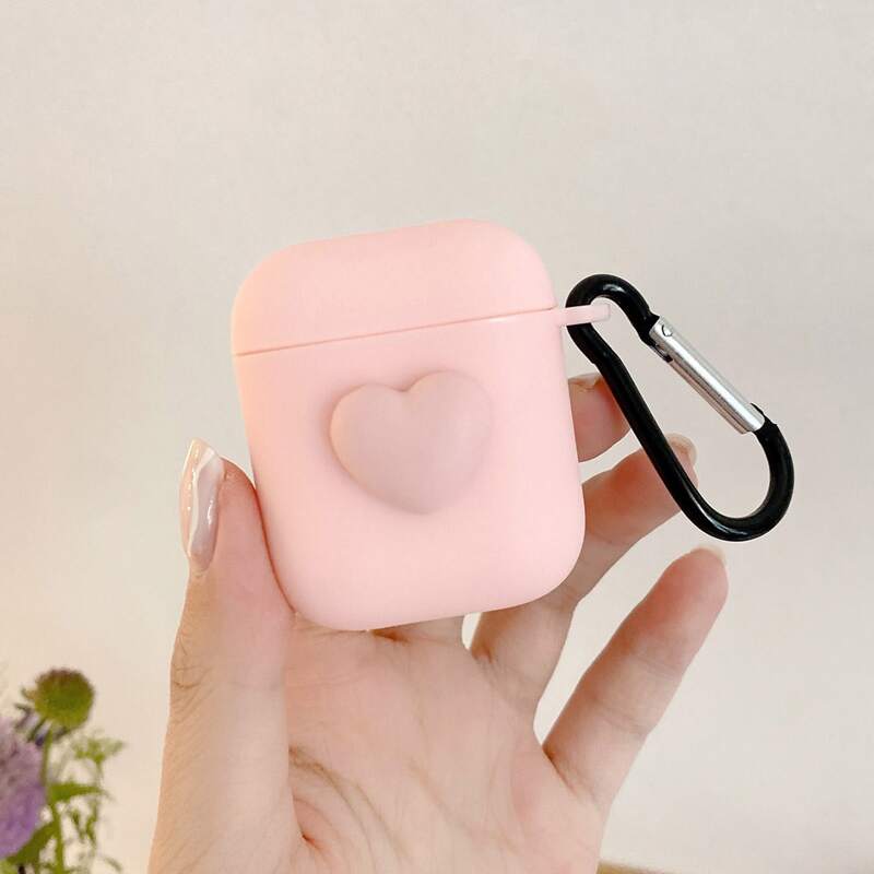 

Heart Decor Case For Airpods, Pink