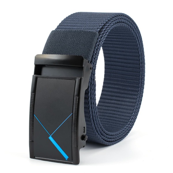 

Men Metal Buckle Tape Belt, Navy blue