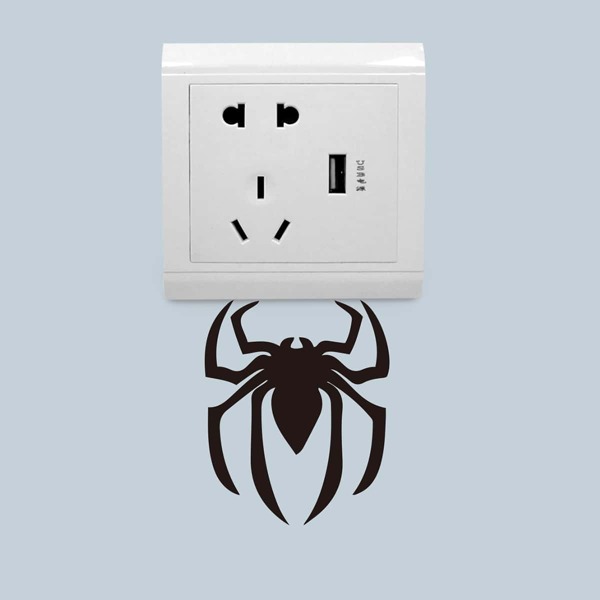 

1pc Spider Shaped Light Switch Sticker, Black