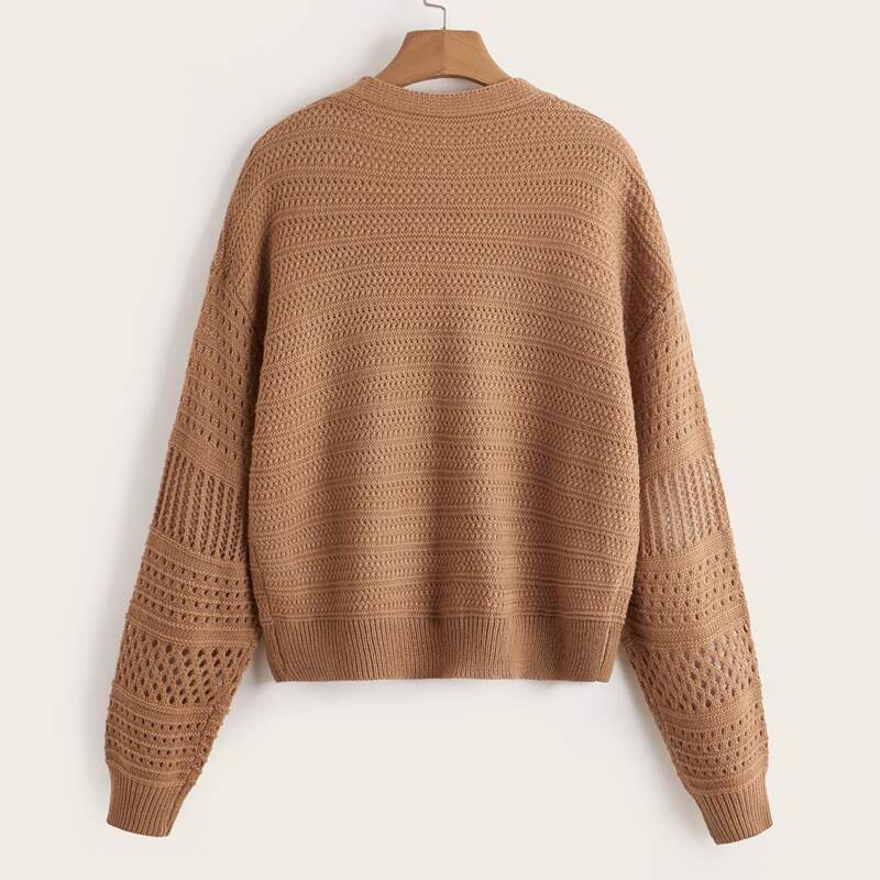 

Solid Button Front Cardigan, Coffee brown