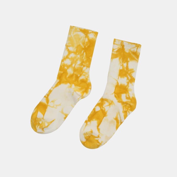 

Tie Dye Crew Socks, Yellow