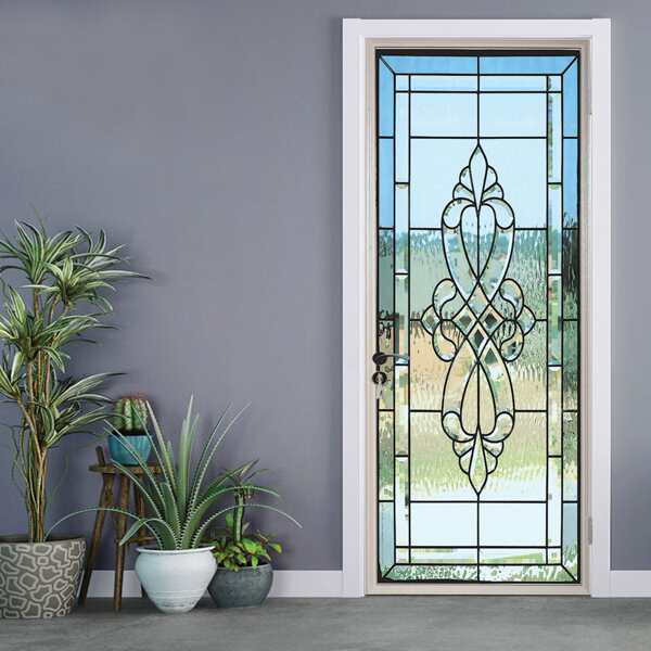 

1pc Geometric Pattern Door Sticker, Multicolor
