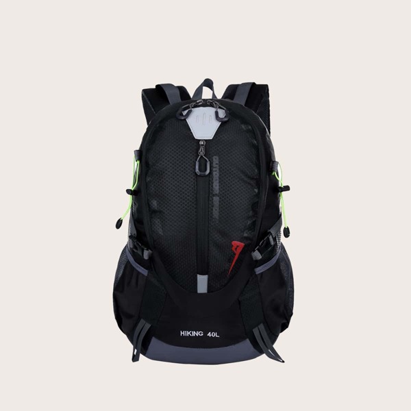 

Men Contrast Mesh Large Capacity Backpack, Black