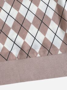 SHEIN EZwear Argyle Pattern Tank Top - Multicolor - View 5