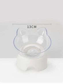 1pc Cartoon Design Neck Guard Pet Bowl For Cat And Dog For Pet Eating - White - View 2