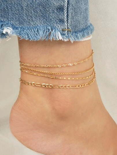 4pcs Minimalist Anklet
