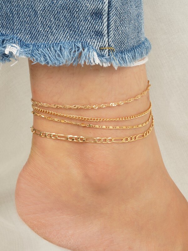 4pcs Minimalist Anklet