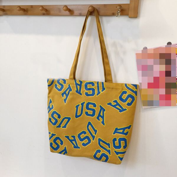 

Colorblock Letter Graphic Shoulder Tote Bag, Multicolor