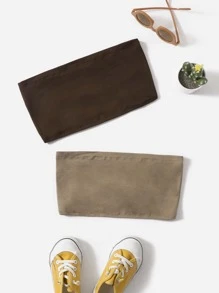 SHEIN Tween Girls 2 Packs Tube Top - Multicolor - View 1