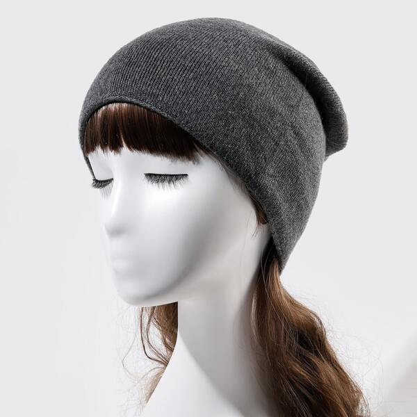 

Minimalist Solid Beanie, Dark grey