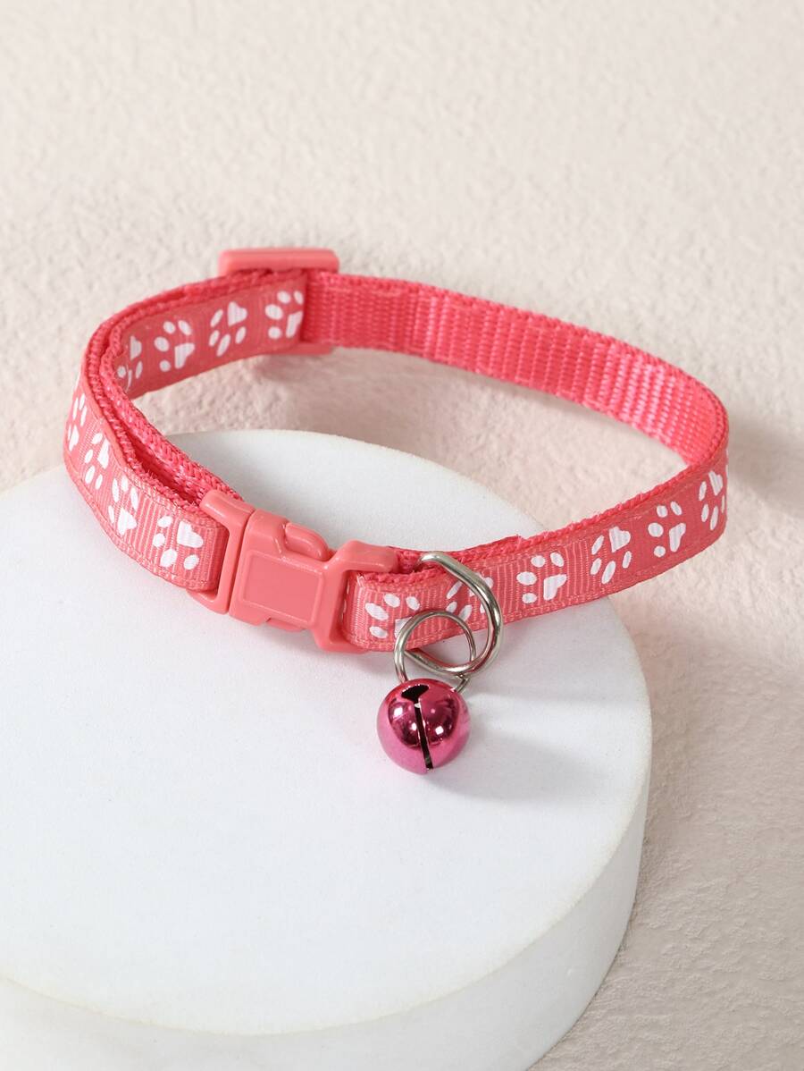 爪子圖案寵物項圈 - 西瓜粉 - 查看 1