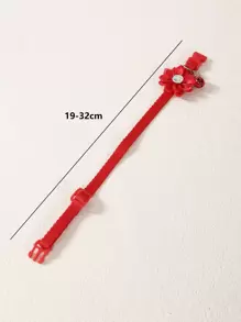 1 Vòng Cổ Thú Cưng Chuông Hoa Mùa Hè Có Móc Dây Xích - Đỏ - Xem 5