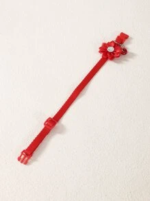 1 Vòng Cổ Thú Cưng Chuông Hoa Mùa Hè Có Móc Dây Xích - Đỏ - Xem 3