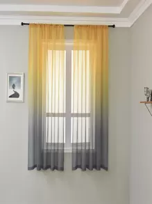 Gradient Color Single Panel Curtain - Yellow - View 1