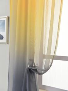 Gradient Color Single Panel Curtain - Yellow - View 4