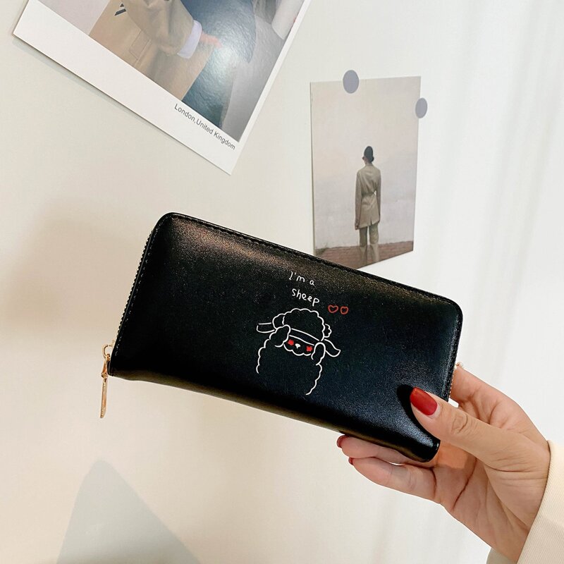 

Cartoon Graphic Long Purse, Black