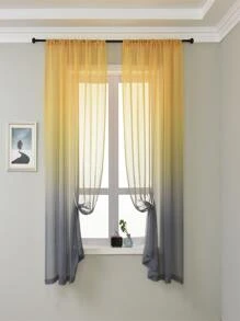 Gradient Color Single Panel Curtain - Yellow - View 6