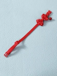 1pc Bow Decor Pet Collar - Red - View 3