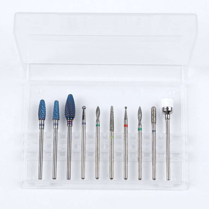 

10pcs Nail Polishing Head Set, Dusty blue