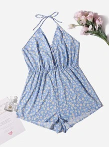 مقاس كبير رومبير نوم طباعة الأزهار رسن