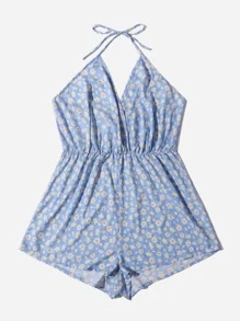 مقاس كبير رومبير نوم طباعة الأزهار رسن