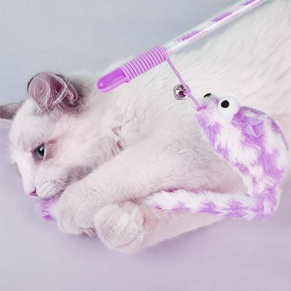 

Mouse Shaped Cat Teaser Stick, Purple