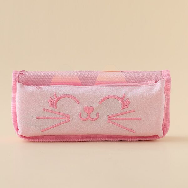 

Cartoon Cat Pencil Case, Dusty pink