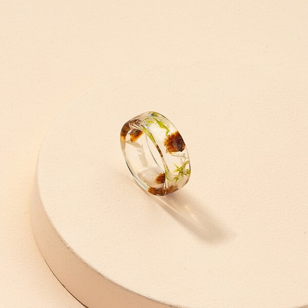 

Кольцо с цветочным декором, Многоцветный