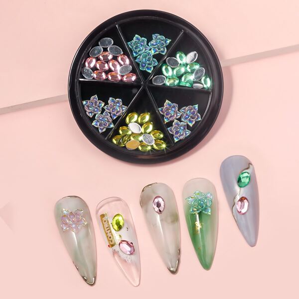 

1box Rhinestone Nail Art Decoration, Multicolor