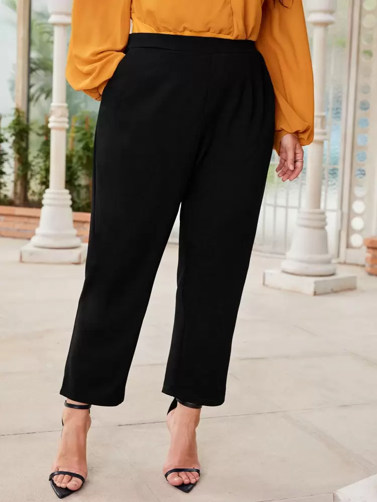 Pantalon taille haute à poche