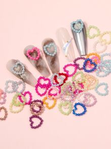 1 件装心形设计美甲装饰 - 彩色 - 查看 3