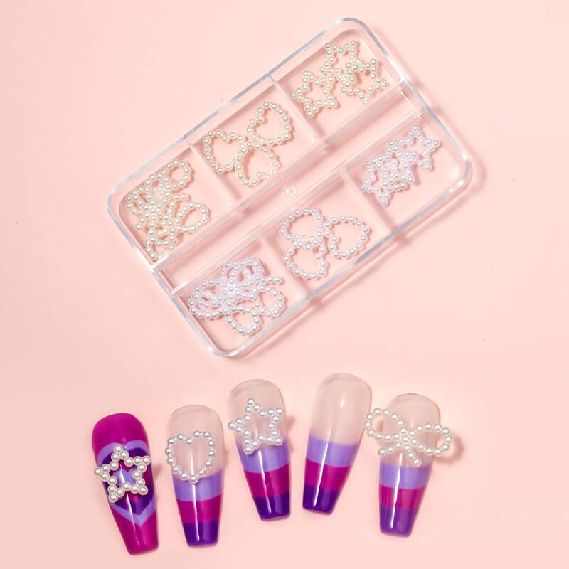 

1box Faux Pearl Nail Art Decoration, White