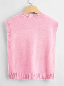 SHEIN Unity Top tejido escote V - Rosa Pálido - Ver 2