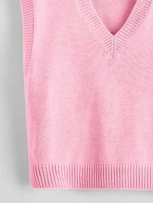SHEIN Unity Top tejido escote V - Rosa Pálido - Ver 5