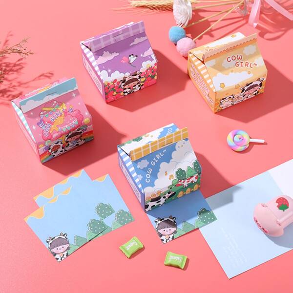 

1box Cartoon Graphic Random Memo Paper, Multicolor