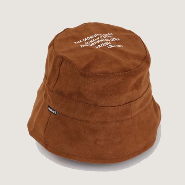 

Slogan Graphic Bucket Hat, Coffee brown
