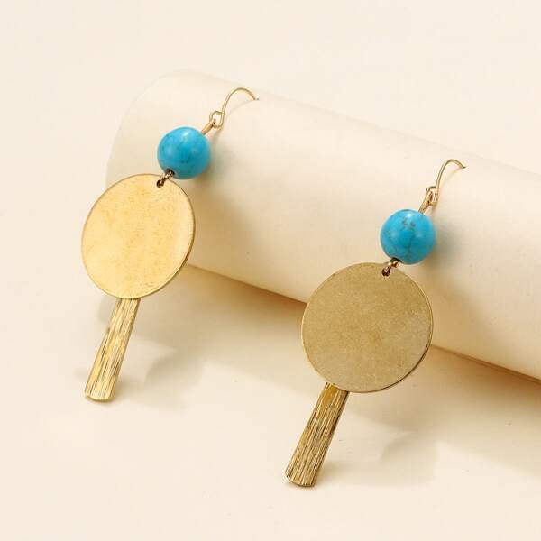 

Geometric Drop Earrings, Blue