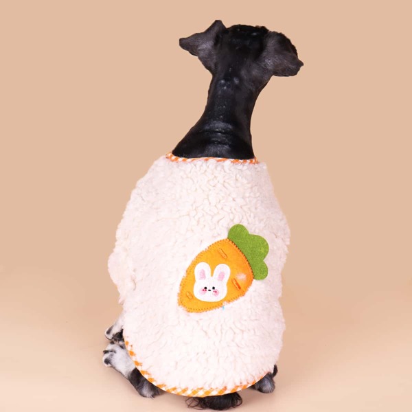 

Rabbit Print Plush Pet Coat, Pink